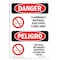 Signmission Safety Sign, OSHA Danger, 5" Height, Flammable Material Open Flame Away Spanish OS-DS-D-35-VS-1249 - alternate 1